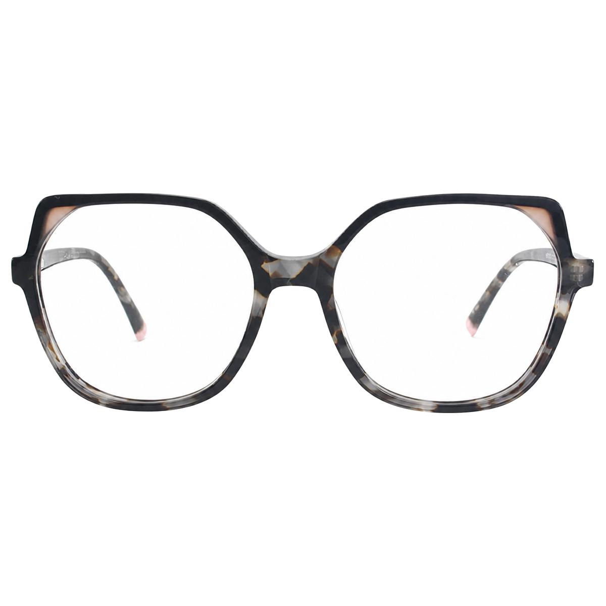 Color Block Acetate Front Eyeglasses Frames Optical Frames Red Gray Pattern Square Women Manufacturer Wholesale