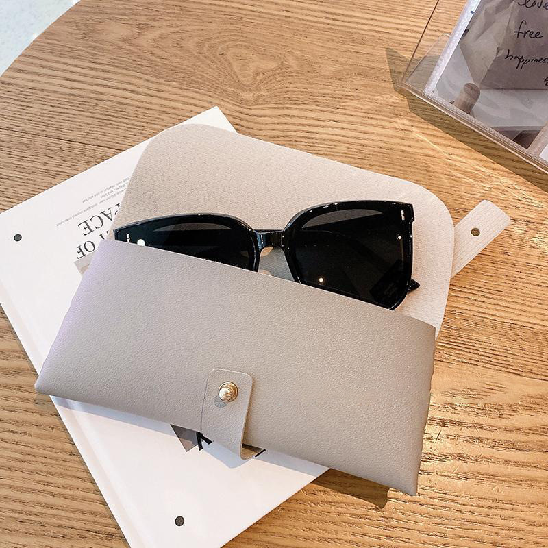 Factory Custom Logo Leather Sunglasses Case - Handmade Portable Eyeglasses Storage Box with Belt Strap
