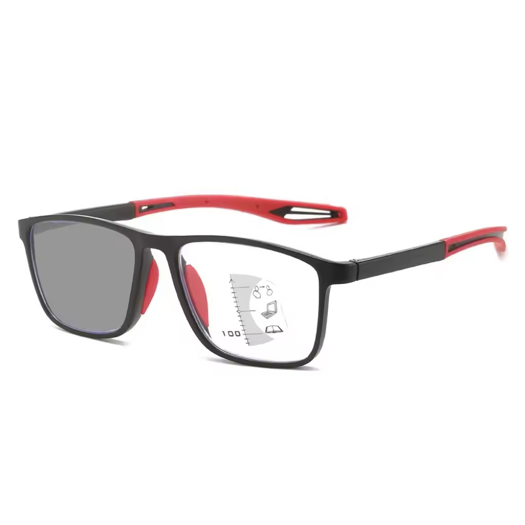 Progressive Photochromic Reading Glasses Anti Blue Light Wholesale OEM Custom TR Frame Men Women Spring Hinge CE Factory