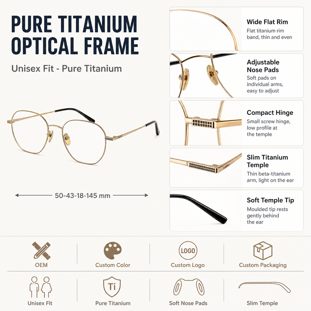 Beta Titanium Full Rim Glasses Frames Ultralight Blue Light Blocking Glasses Men.