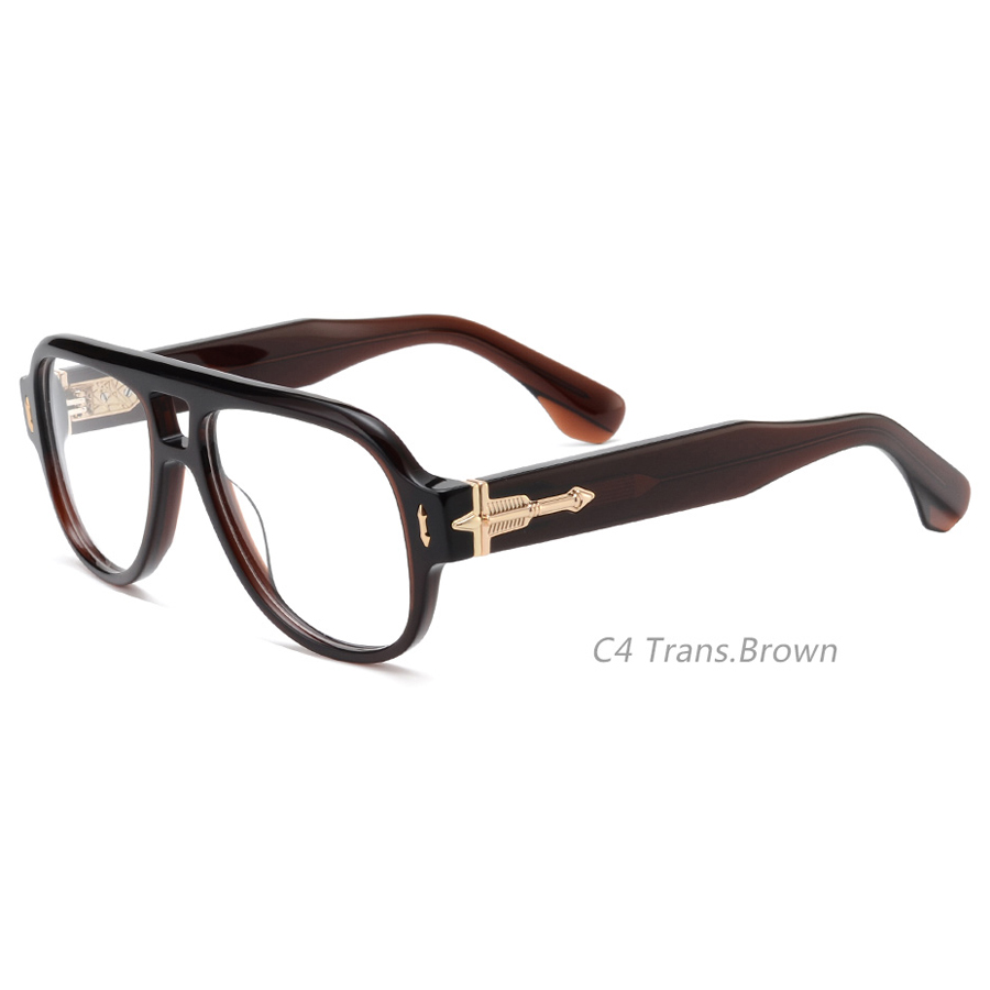 BD001 Hot Sale New Luxury Double Bridge Optical Frame Aviation Style Acetate Eyeglasses
