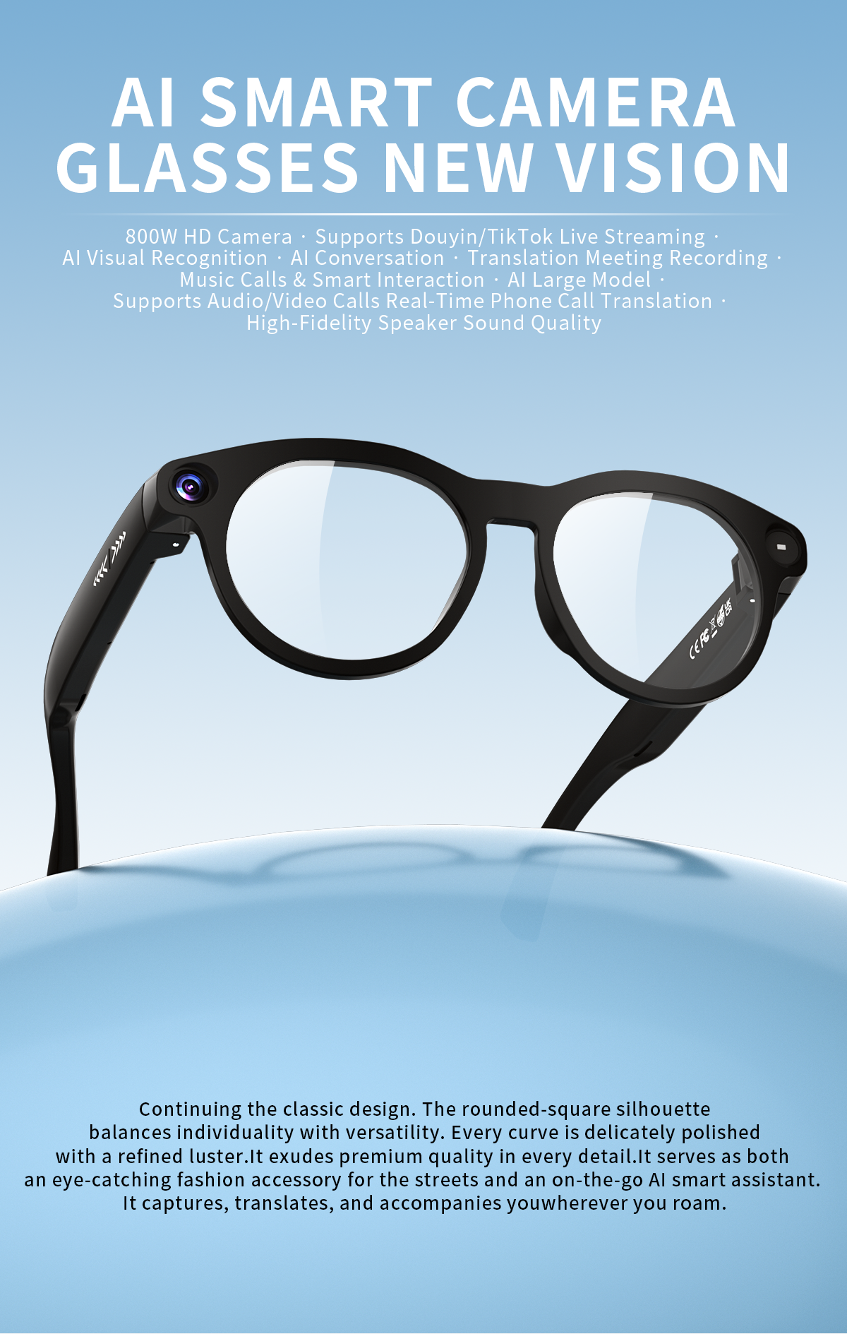 CY05 AI Camera Smart Glasses