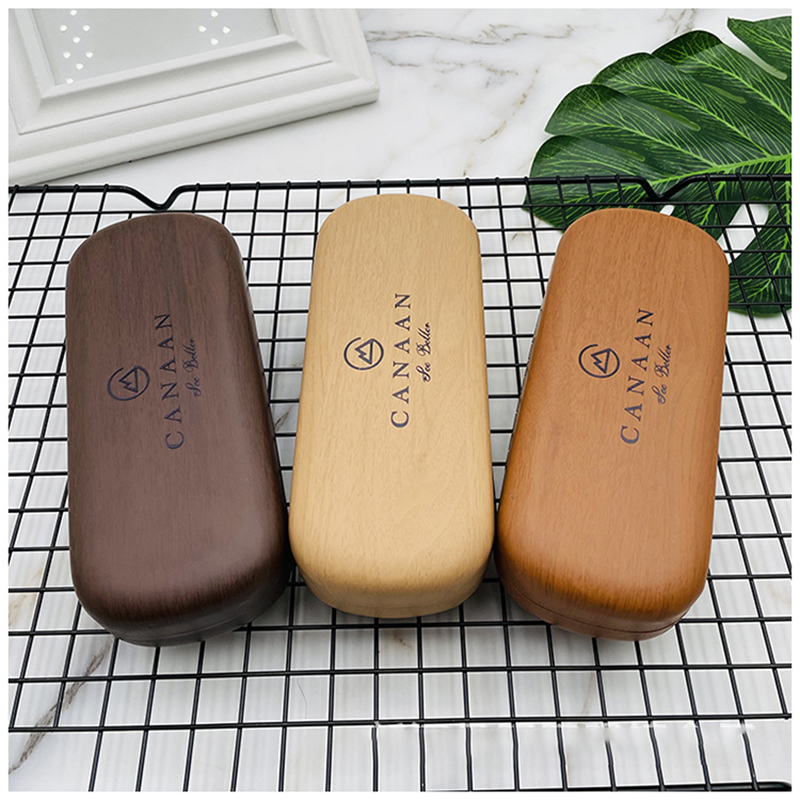 Custom Logo Leather Metal Optical Glasses Case Print Black Hard Eyewear Reading Glasses PU Protector Box