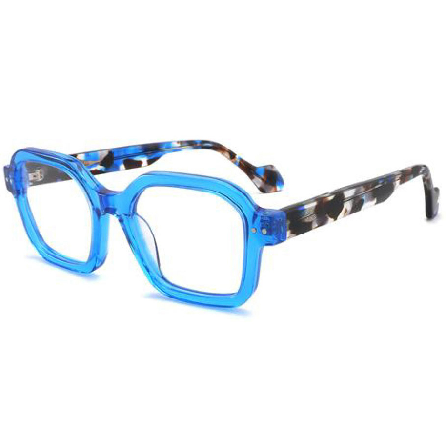 Luxury Clear Acetate Anti Blue Light Eyeglasses Frame Wide Eyewear Frames Men Custom Logo Fashion Thick Eyeglass Frames