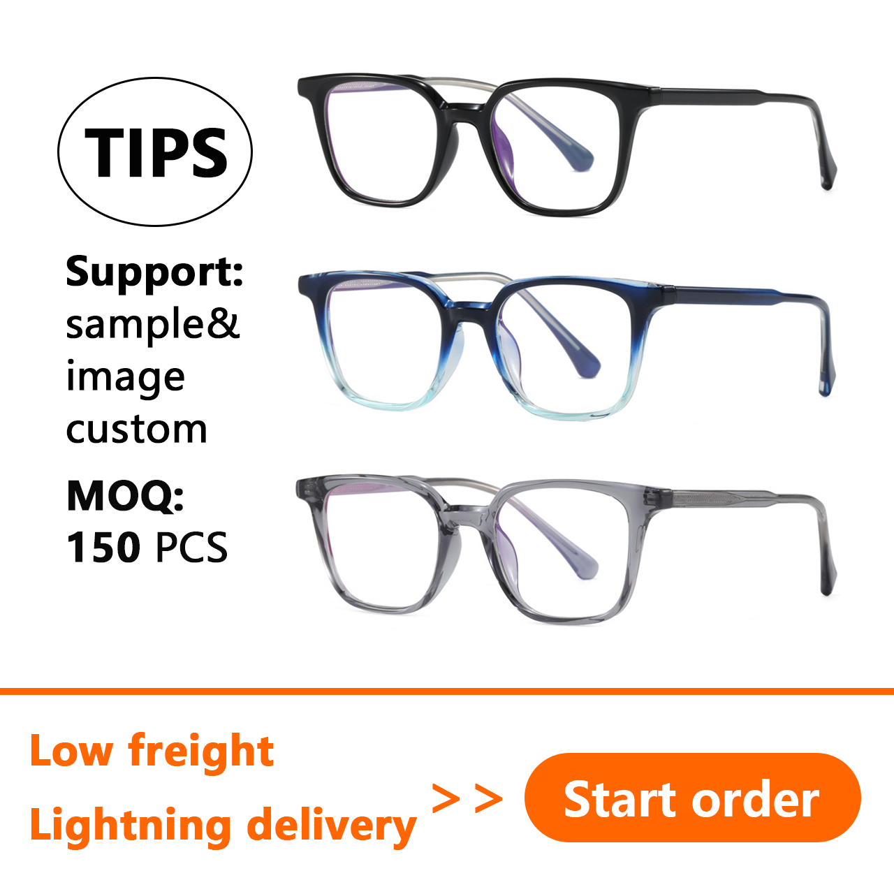 New Classic Simple Pin-Frame Men Fashionable High-End Style Eyeglass TR90 Frames Clear Women's High-End Anti Blue Light Glasses