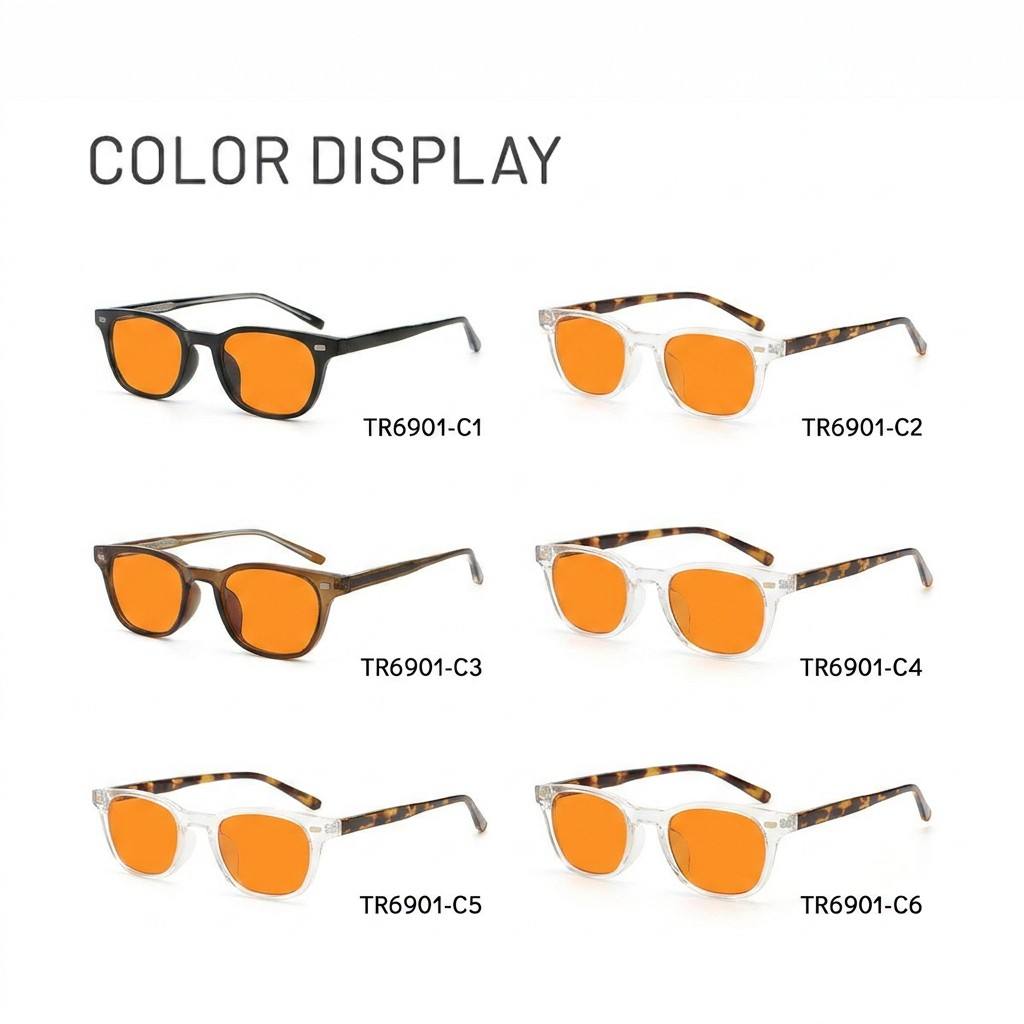 Sunray Custom Logo Wholesale Factory Direct Professional Classic Flexible Lightweight Full-Rim Frame TR90 Anti Blue Light