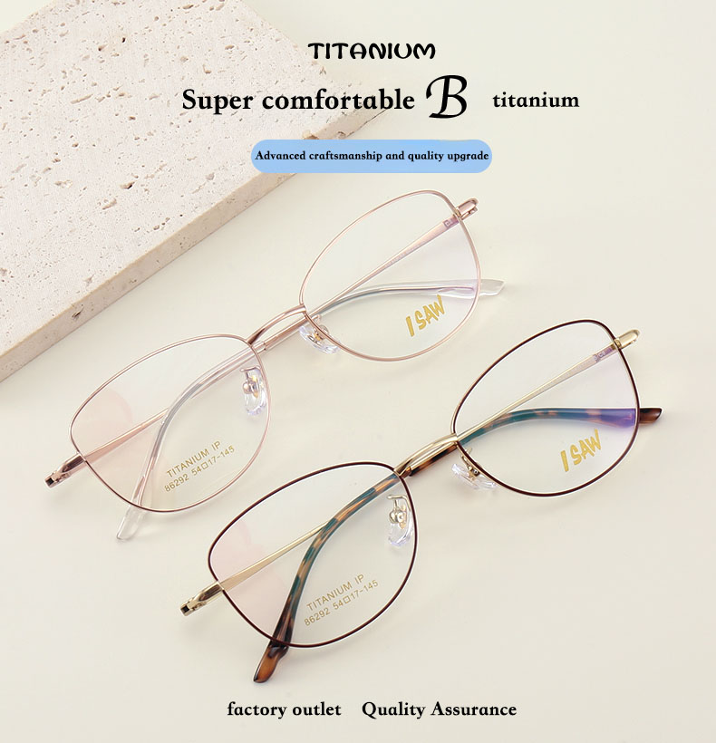 Beta Titanium Cat Eye Ultra-Light Eyeglass Frames IP Plating Multi-Color Solid Trendy Fashion New Myopia Eyeglasses for Men