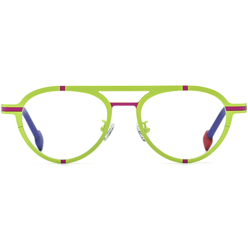 Borregls Colorful Titanium Glasses Frame Women Classic Pilot Eyeglasses Men High Quality Retro Spectacle Optical Eyewear 185841