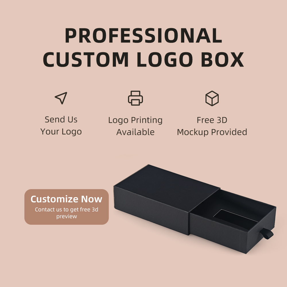 Custom Small Elegant Rigid Sliding Eyewear Paper Packaging Luxury Glasses Drawer Box With Ribbon