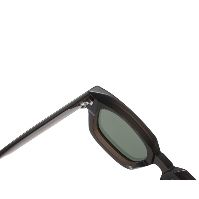 New Fashion Acetate Sunglasses Transparent Square Beveled Customizable Logo on Lens Black White Frames Premium Sunglasses