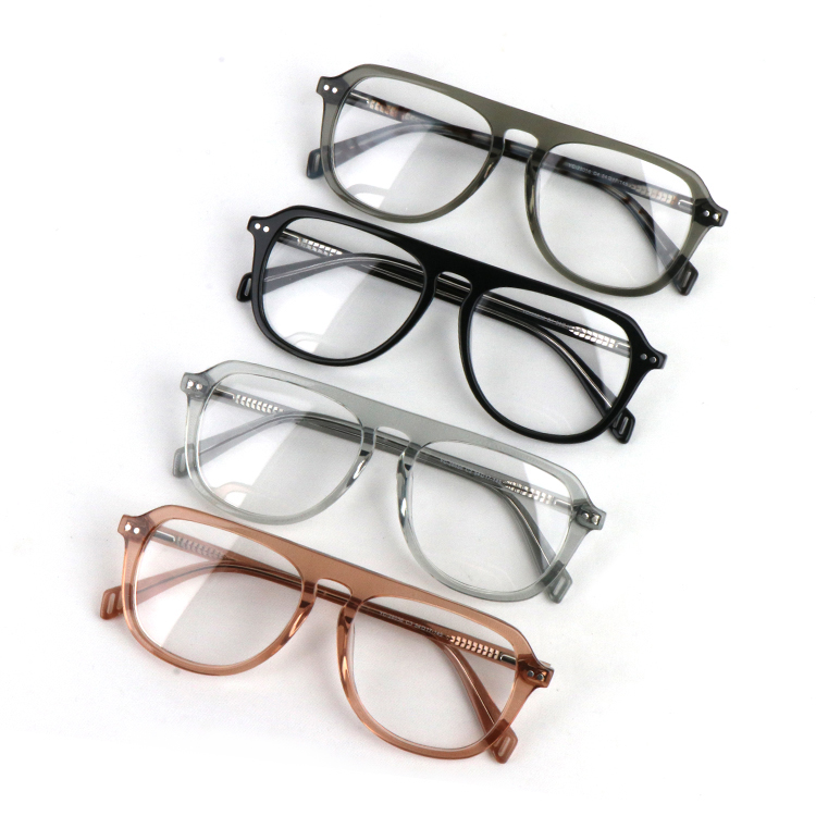Manufacture Fashion Aviation Eyeglasses Acetate Pilot Optical Blue Light Blocking Glasses Acetate Glasses Frame for Men Women