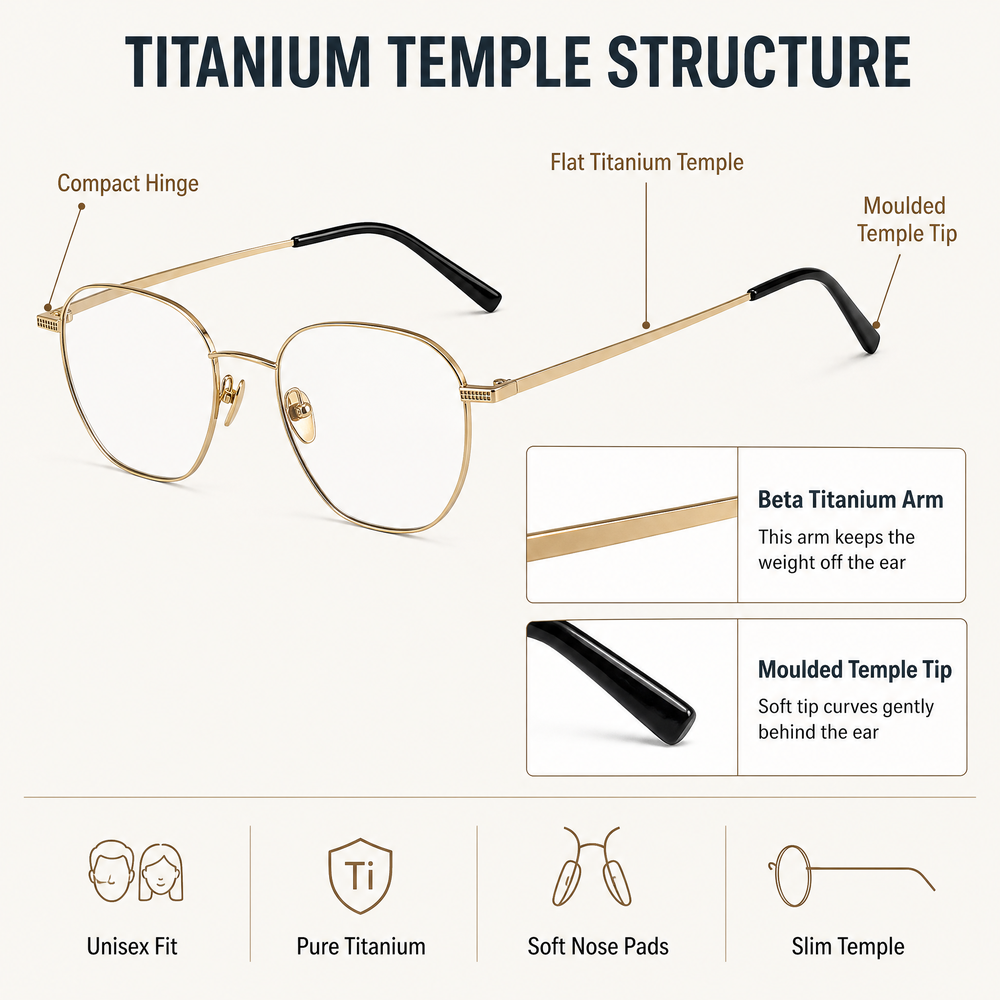 Beta Titanium Full Rim Glasses Frames Ultralight Blue Light Blocking Glasses Men.