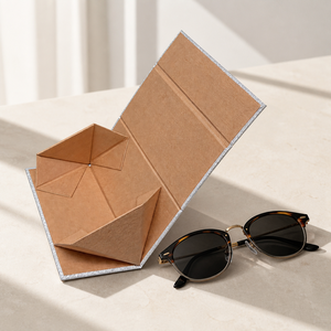 Custom Triangular Folding Eyeglasses Box Hard Cardboard One Piece Sunglasses Packaging Box