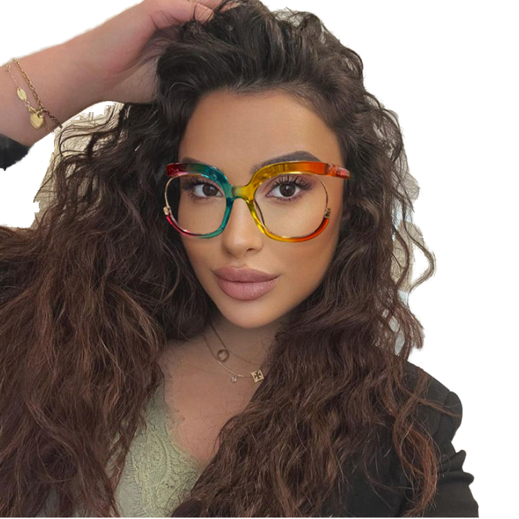 Hot Sale Women's Oversized Round Clear Eyeglass Frames 2025 Fashion Optical Eyewear TR90 Material for Men and Ladies