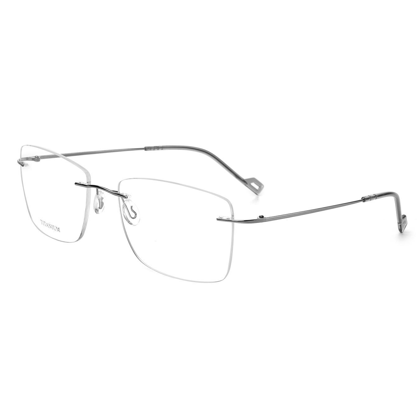 Titanium Rimless Eyeglass Frames for Men Fashionable Beta Print Design Lightweight Professional Optical Eyewear