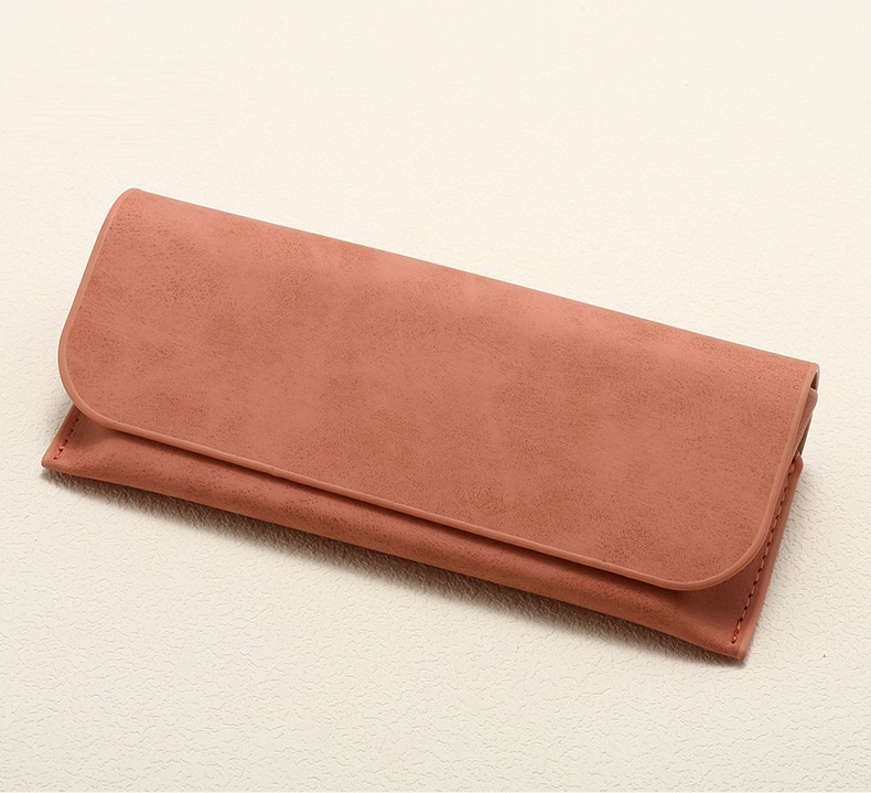 RTS New Arrival Handmade Fashionable Designs PU Semi-Hard Solid Leather Magnetic Rectangle Glasses Case 172x74x40mm Model 2