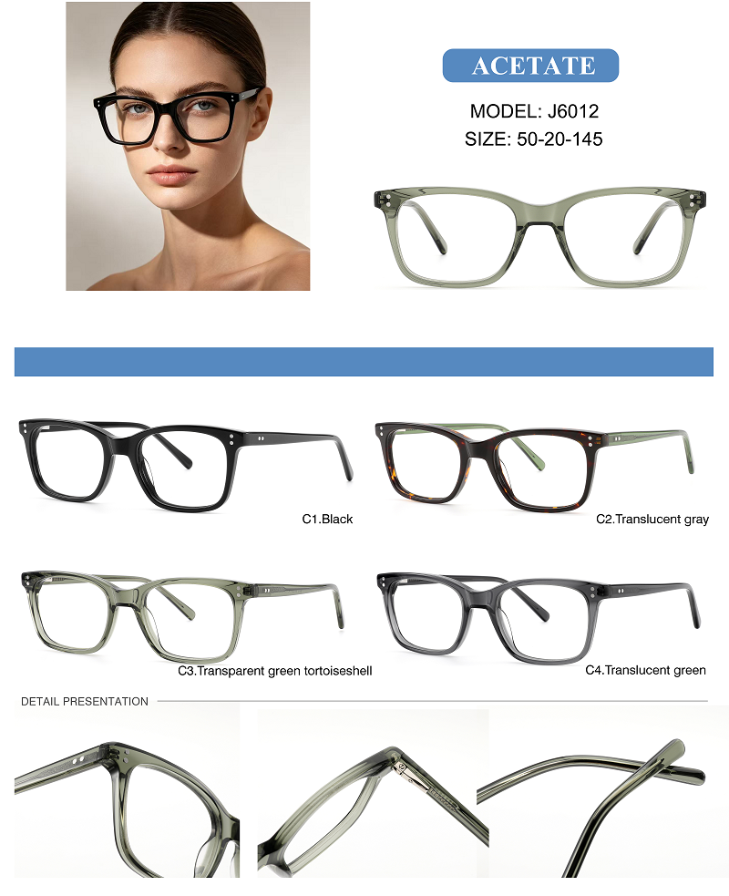 Luxury Hand Polish Acetate Optical Frame Vintage Square Optical Eyewear Spectacle Frames Bulk