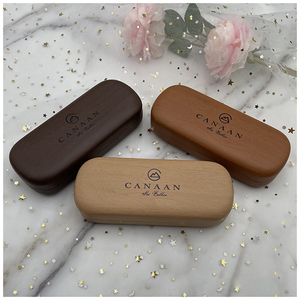 Custom Logo Leather Metal Optical Glasses Case Print Black
