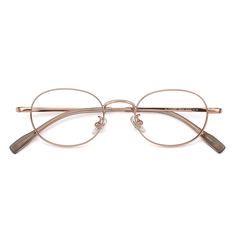 Vintage Small Ultra-Light Beta Titanium Eyeglass Frames - Vacuum Plated Fashion Round Optical Frames for Women (Unisex)