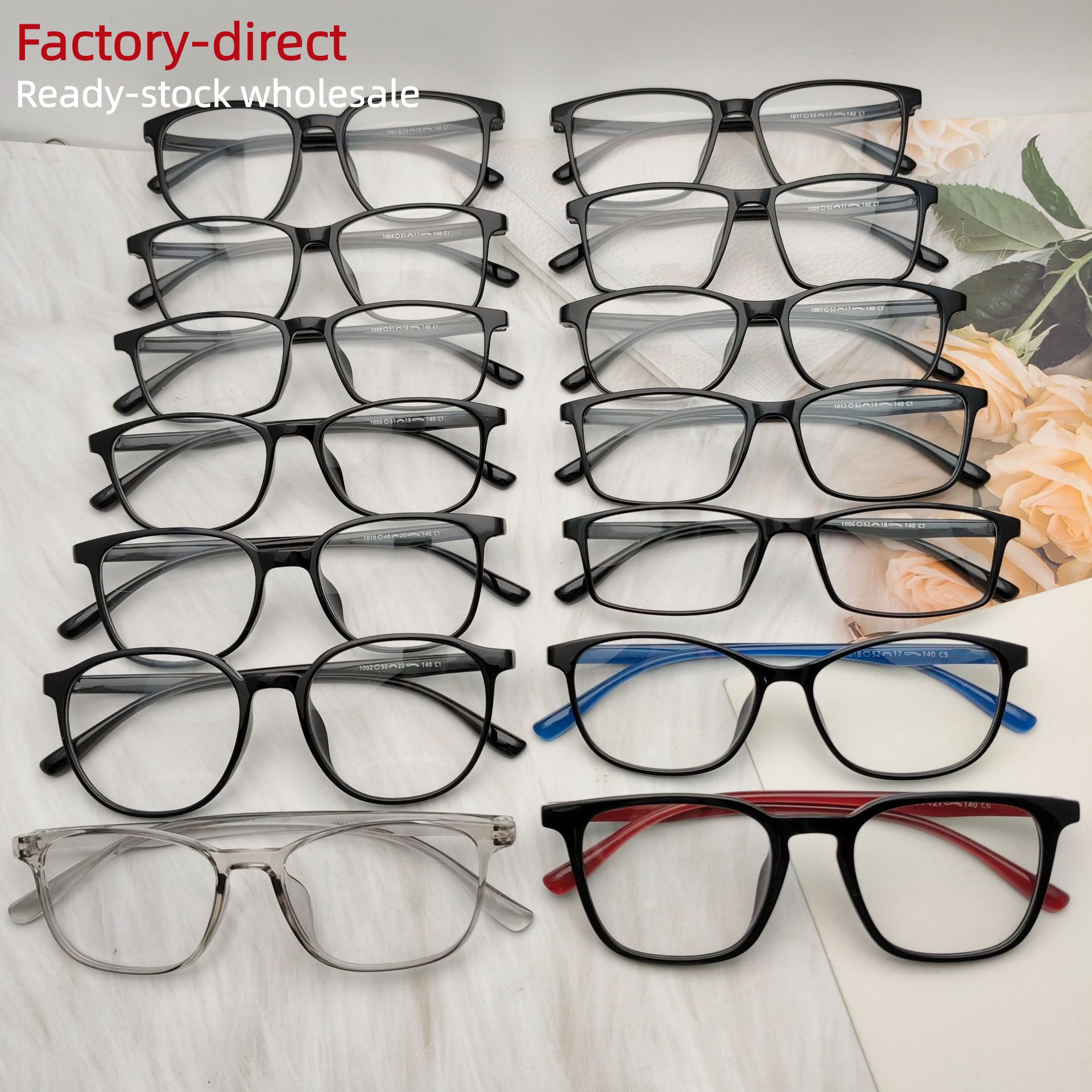 Wholesale Mixed Stock TR90 Eyeglasses Frame Assorted Fashion Styles Square Optical Frames Bulk Purchase for Retailers