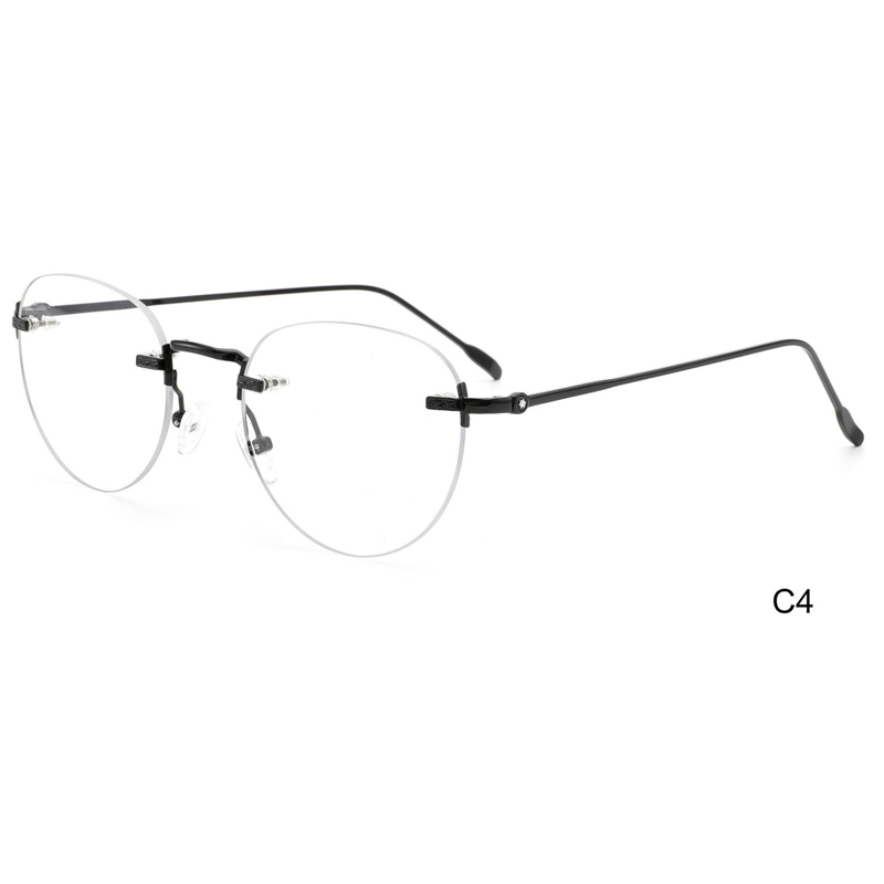 Model 25676 Aviation Rimless Optical Frames Metal Spectacles Frames for Men Women Prescription Frames Ready Stock Wholesale