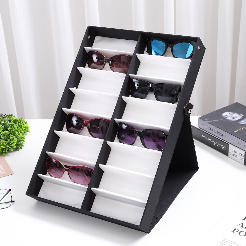 Fashion Custom 18-Slot Eyewear Box Eyeglass Display Cabinet Optical Frame Eyewear Travel Case Display Packaging