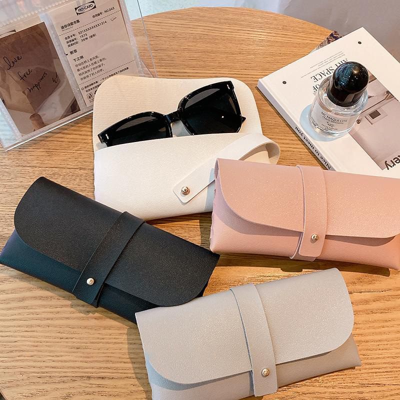 Factory Custom Logo Leather Sunglasses Case - Handmade Portable Eyeglasses Storage Box with Belt Strap