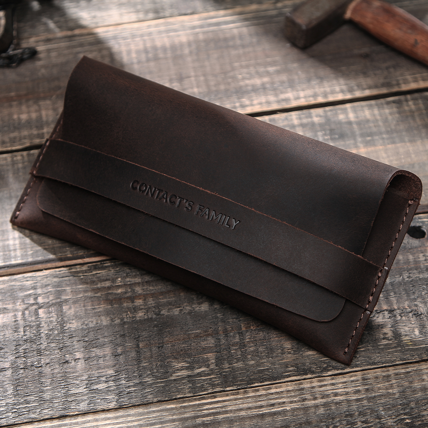 Genuine Leather Glasses Case Eco-Friendly Sunglasses Storage Pouch Solid Pattern Protective Eyewear Case for Eyeglasses CF4001