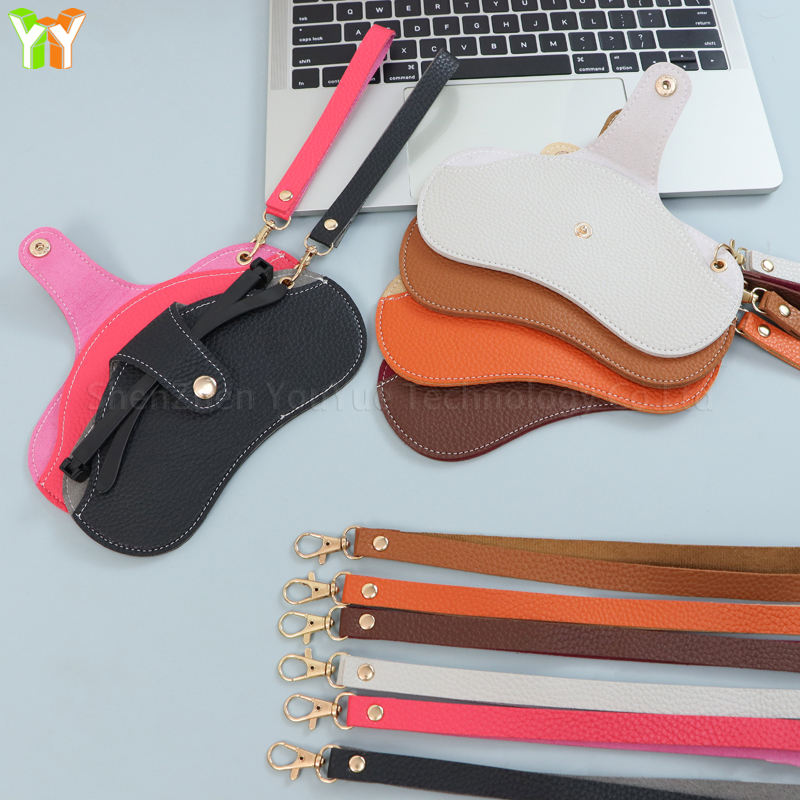 Wholesale PU Leather Eye Ware Glasses Storage Bag Sunglasses Case Hanging Outdoor Decoration Glasses Carrier