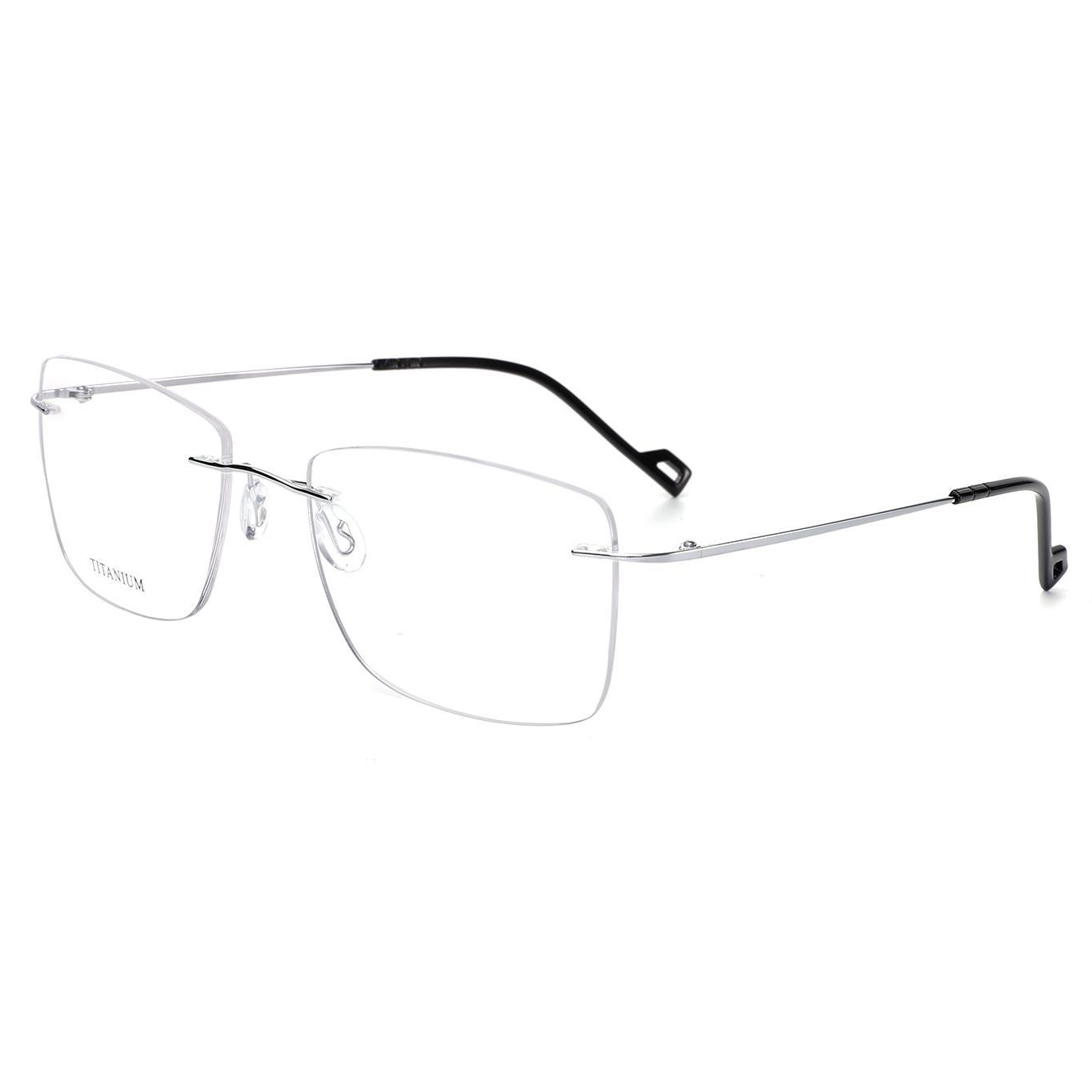 Titanium Rimless Eyeglass Frames for Men Fashionable Beta Print Design Lightweight Professional Optical Eyewear
