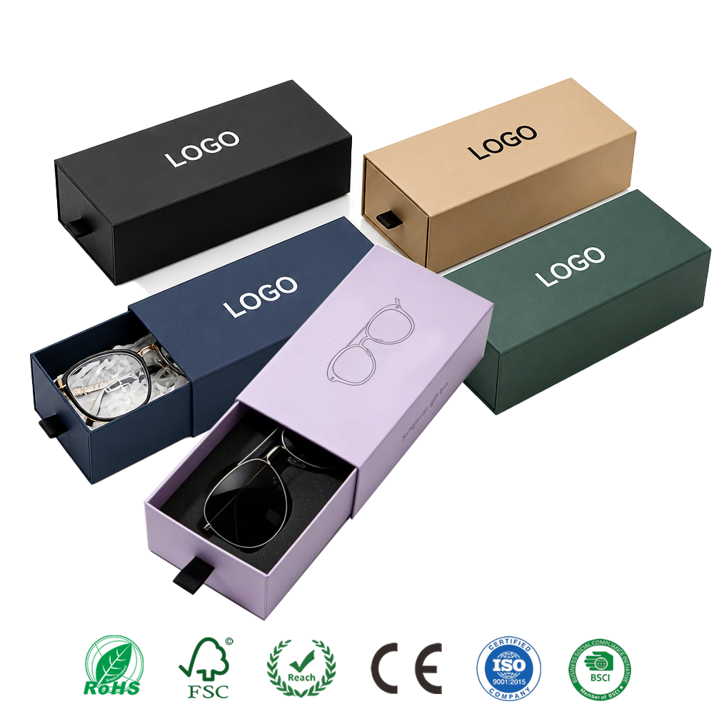 Customer Sunglasses Gift Box Cardboard Storage Drawer Paper Box Rectangle Glasses Free Print logo Sunglasses Box Packaging Box