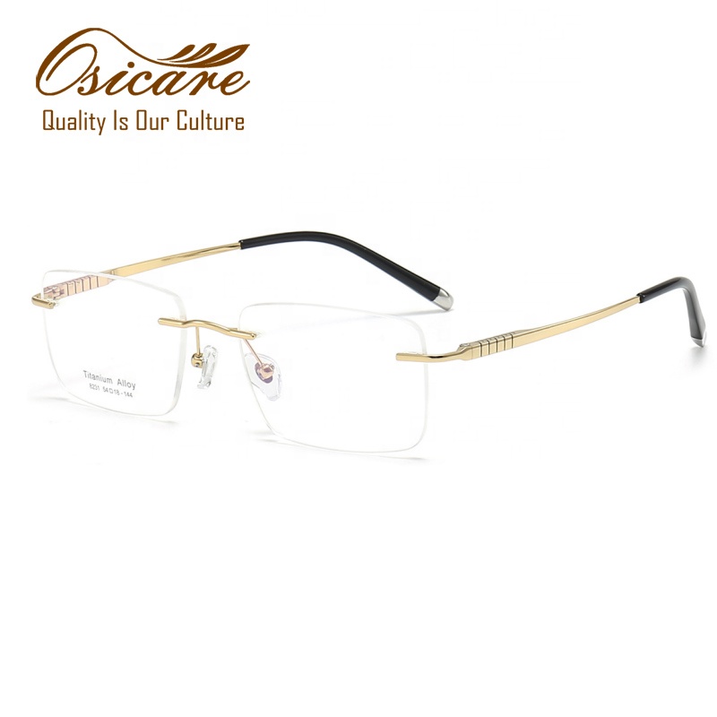 High Quality Good Medical Spectacles Male Luxury Eye Glasses Eyewear Titanium Rimless Eyeglasses Optical Frame for Men Wholesale