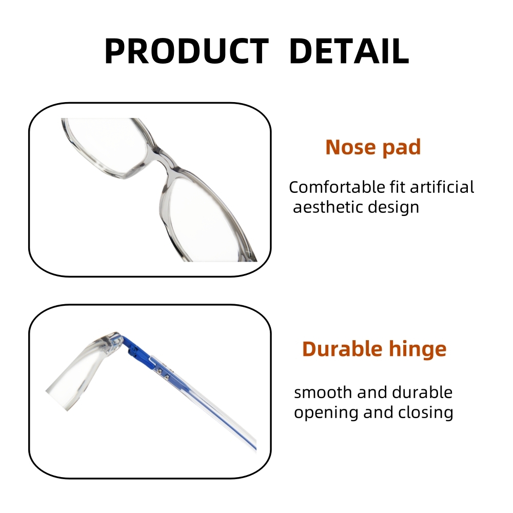 Full-Rim Clear Blue Acetate Glasses Ergonomic Structure JNLOO 682707