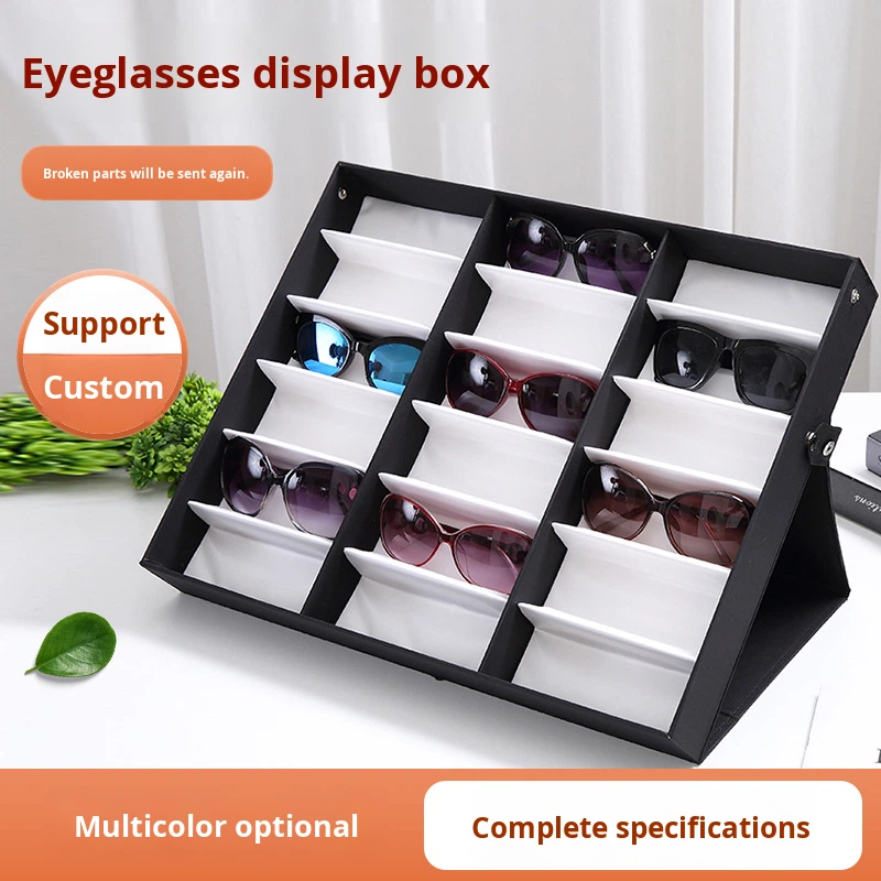 Fashion Custom 18-Slot Eyewear Box Eyeglass Display Cabinet Optical Frame Eyewear Travel Case Display Packaging