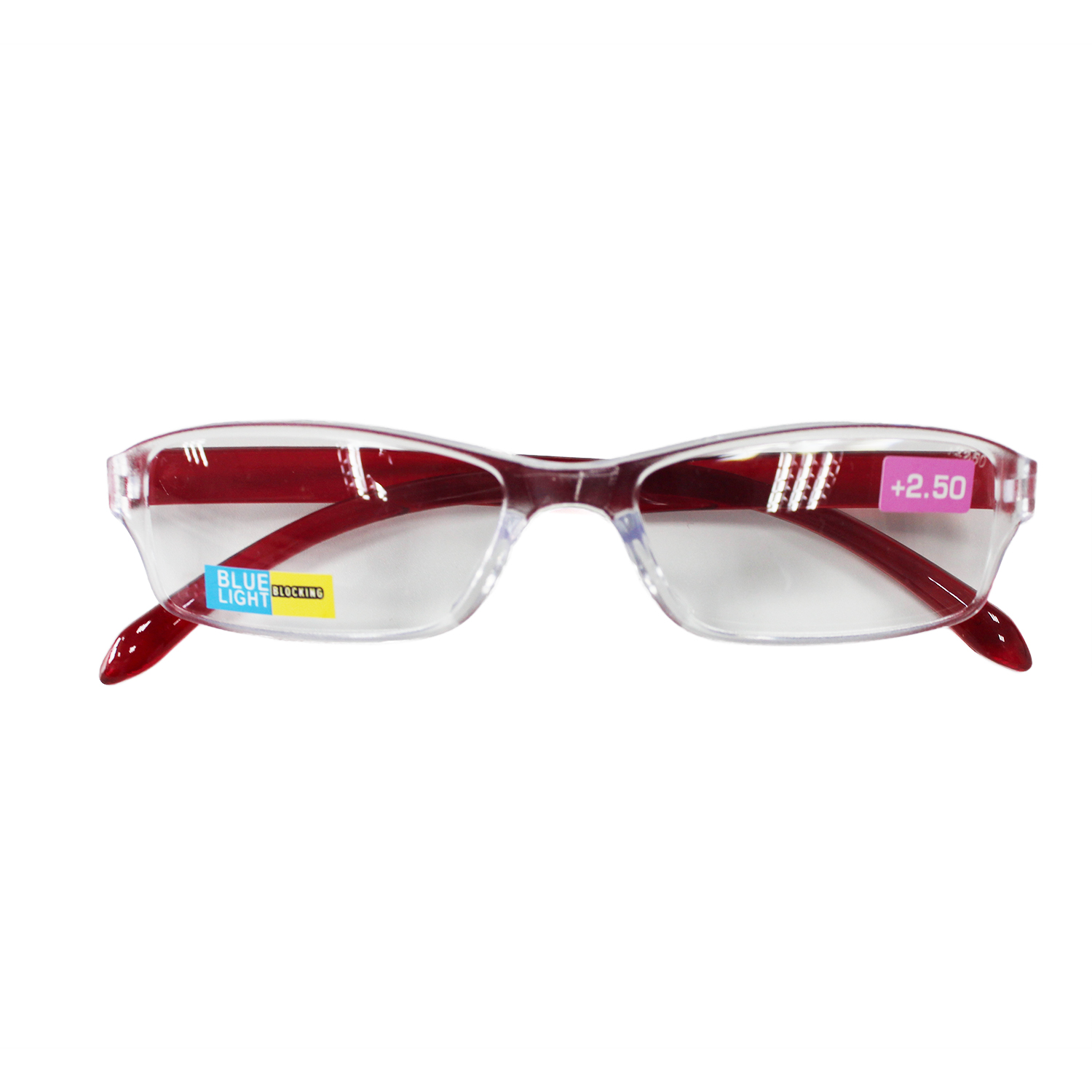 2025 Slim Reading Glasses Blue Blocking Anti-Blue PC Material Frames Clear Red Brown Protects Computer Radiation Rimless Design
