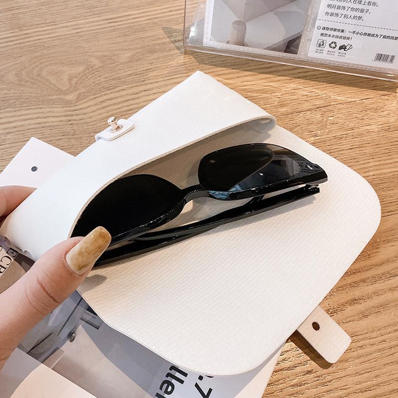 Factory Custom Logo Leather Sunglasses Case - Handmade Portable Eyeglasses Storage Box with Belt Strap