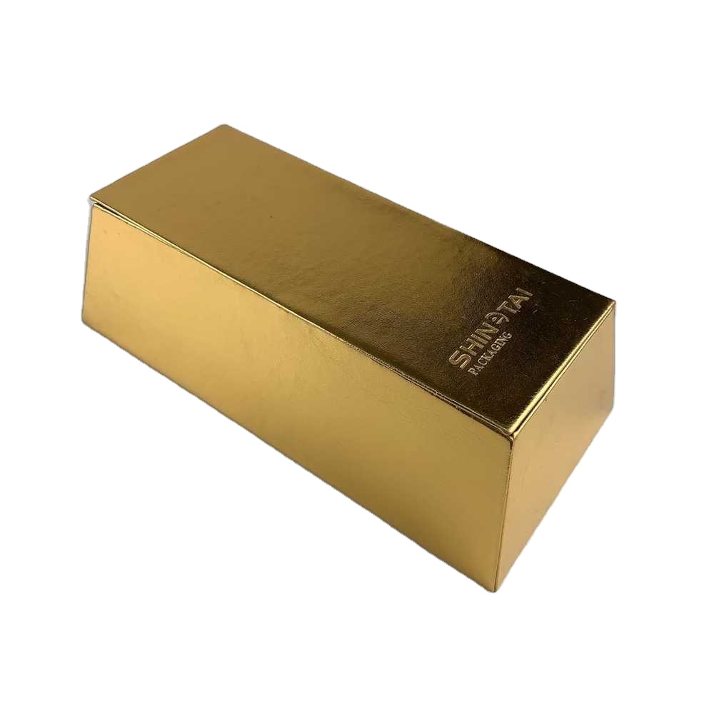 Personalized Gold Brick Trapezoidal Handmade Hard Paper Box Custom Optical Glasses Storage Box Sunglasses Shipping Packing Case