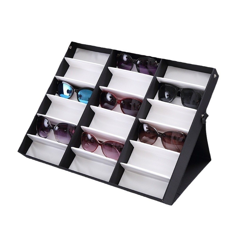 Fashion Custom 18-Slot Eyewear Box Eyeglass Display Cabinet Optical Frame Eyewear Travel Case Display Packaging