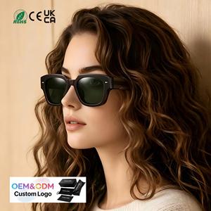 Fashion Square Acetate Sunglasses Customizable Logo