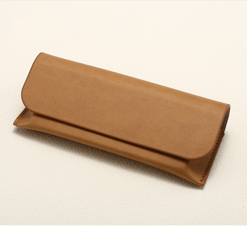 RTS New Arrival Handmade Fashionable Designs PU Semi-Hard Solid Leather Magnetic Rectangle Glasses Case 172x74x40mm Model 2