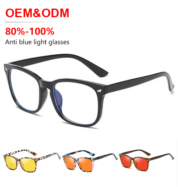 Sunray Classic Newest Square Computer Custom Logo Glasses Reduce Eye Strain Women Men Black Blue Light Blocking Glasses