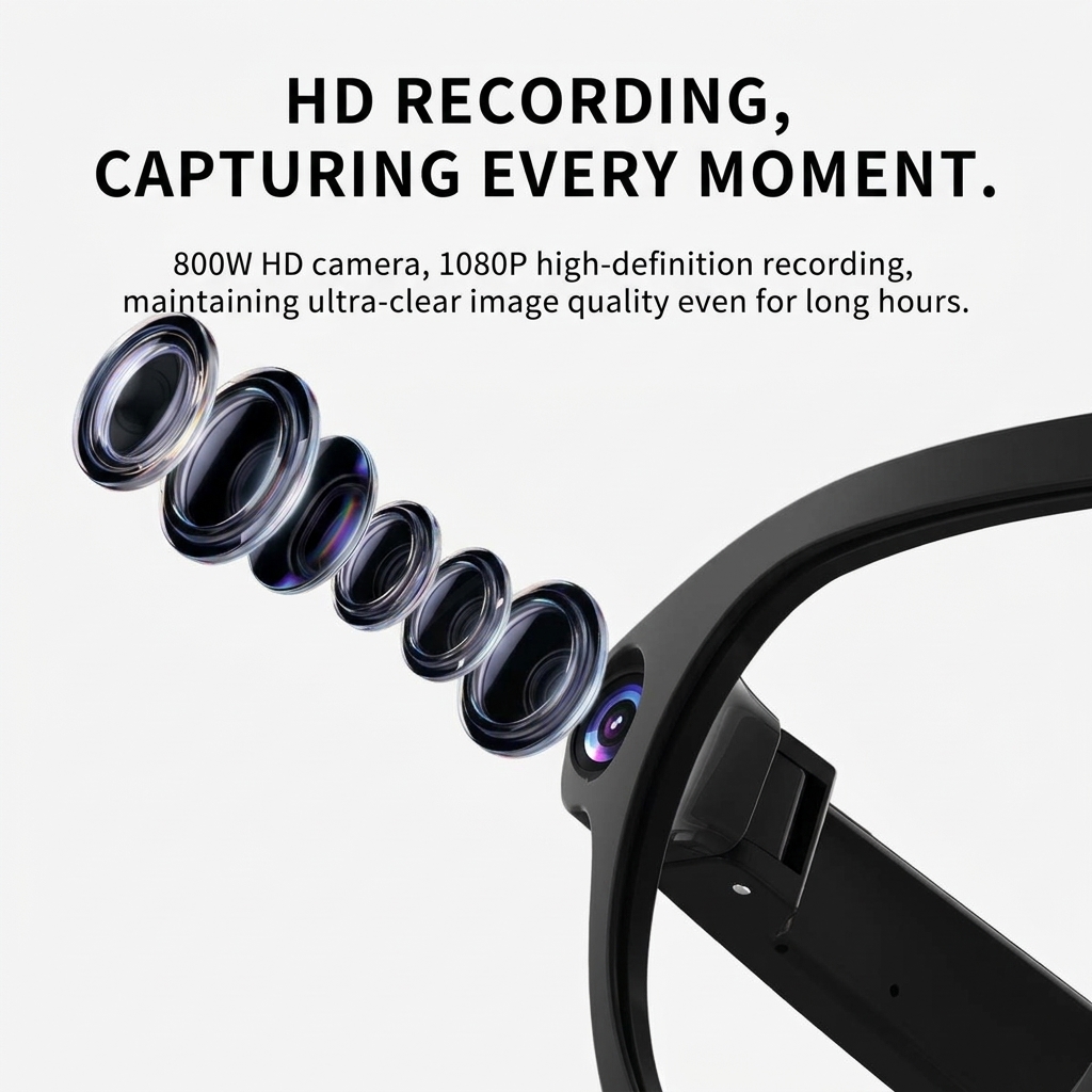 AI Camera Smart Glasses With 8MP Photo Video Recording Voice Control Real Time Translation Smart Glasses OEM ODM Factory