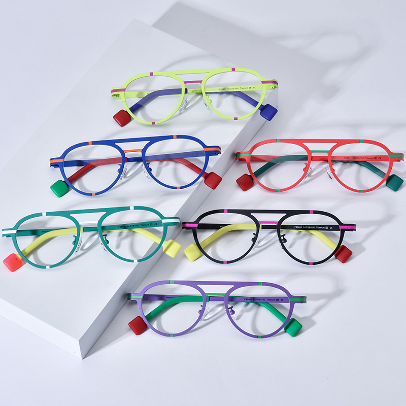Borregls Colorful Titanium Glasses Frame Women Classic Pilot Eyeglasses Men High Quality Retro Spectacle Optical Eyewear 185841