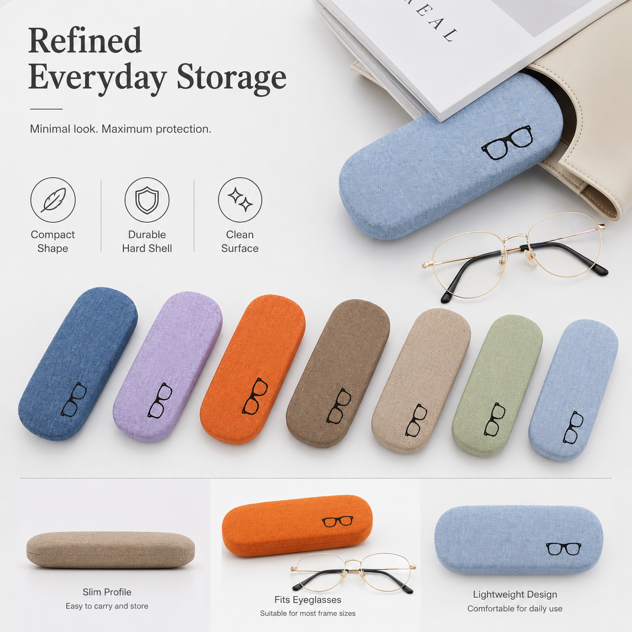 Customized Hard Eyewear Case Spectacle Eyeglasses Case Storage Sunglasses Box Package Luxury Sunglass Cases Glasses Cases