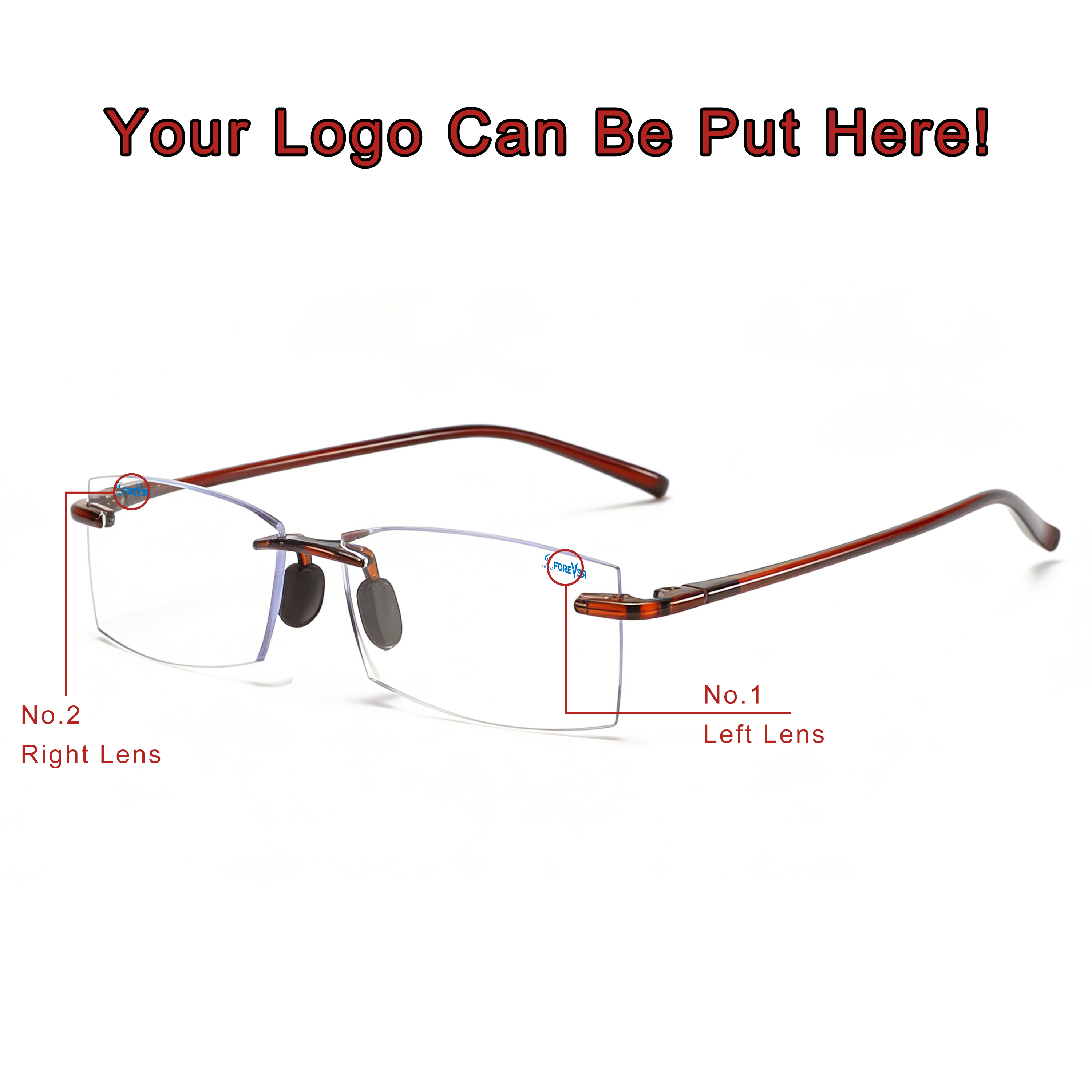 Rimless Squared PC Frame Good Quality Presbyopia Fashion Male Female Unisex Corrective Eyeglasses Reading Glasses