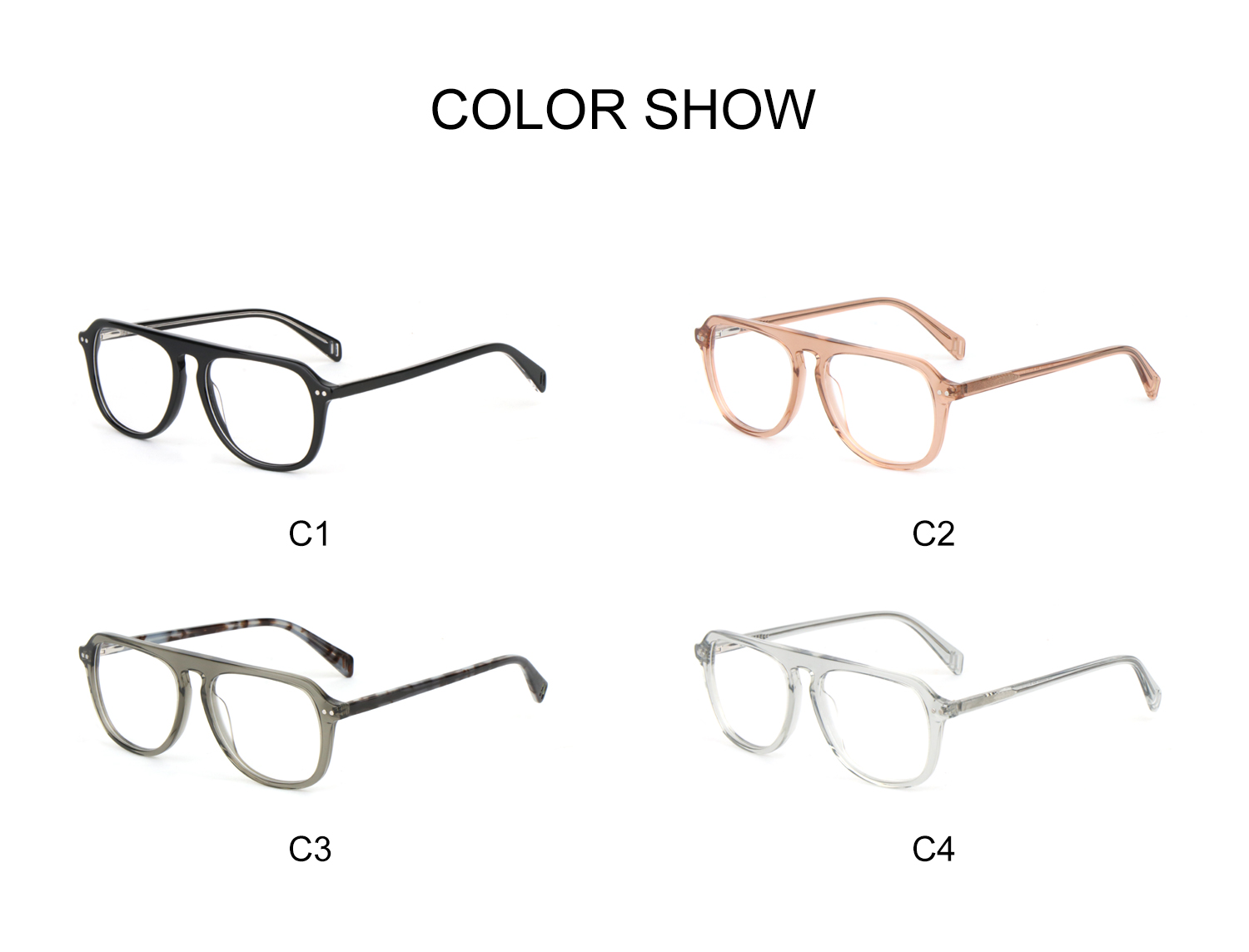 Manufacture Fashion Aviation Eyeglasses Acetate Pilot Optical Blue Light Blocking Glasses Acetate Glasses Frame for Men Women