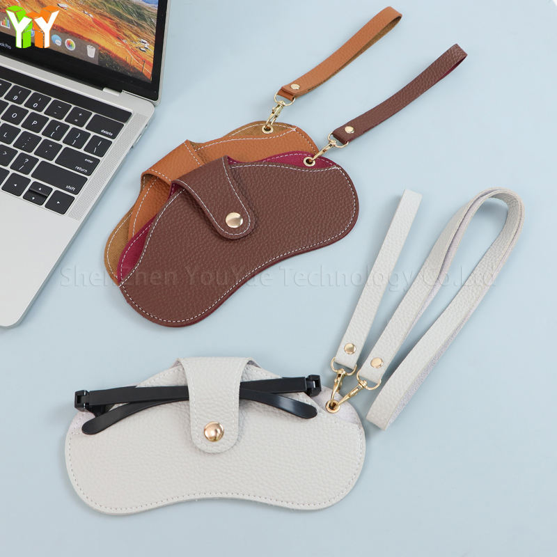 Wholesale PU Leather Eye Ware Glasses Storage Bag Sunglasses Case Hanging Outdoor Decoration Glasses Carrier