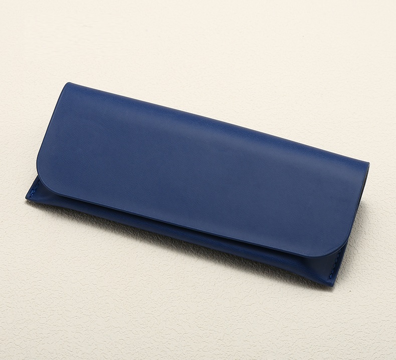 RTS New Arrival Handmade Fashionable Designs PU Semi-Hard Solid Leather Magnetic Rectangle Glasses Case 172x74x40mm Model 2