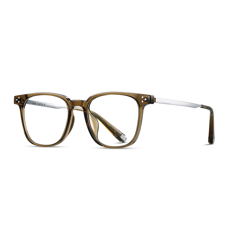 Eyeglass TR90 Frames Anti-Blue Full Rim Rectangle Design Beta Titanium Temples UV Protection Classical Style