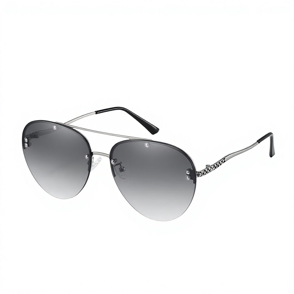 New UV400 Semi-rimless Double-bridge Sunglassessophisticated Unisex Design for Driving Sun protection Stylish Metal Frames